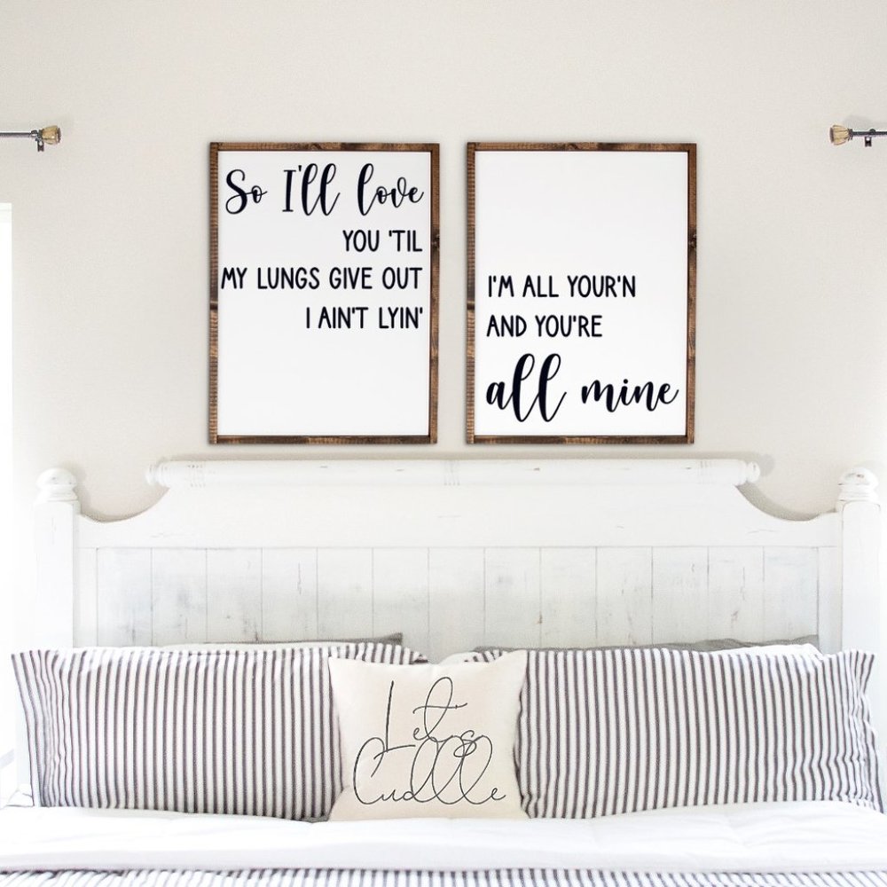 All Your'n Tyler Childers Lyrics Wall Decor | Set of 2 Framed Canvas Sig…
